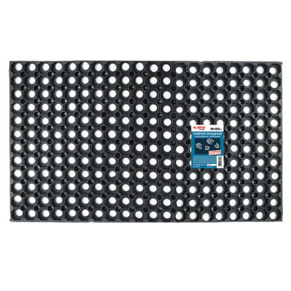 Коврик входной резиновый грязесборный ячеистый, 80х120 см, толщина 16 мм, LAIMA EXPERT, 607812