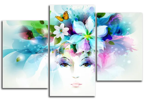 Модульная картина "Девушка бабочка"
