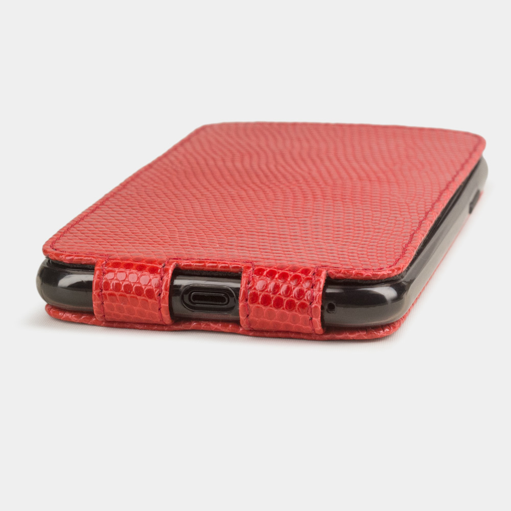 Special order: Чехол для iPhone 11 Pro Max из натуральной кожи ящерицы, кораллового цвета