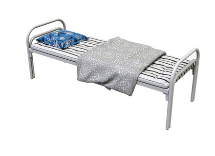 Кровать для рабочего одноярусная с постельным комплектом Бригадир-1