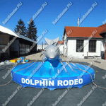 Надувной аттракцион Родео, дельфин+батут, "Дельфин 2", 5*5*2,5 м