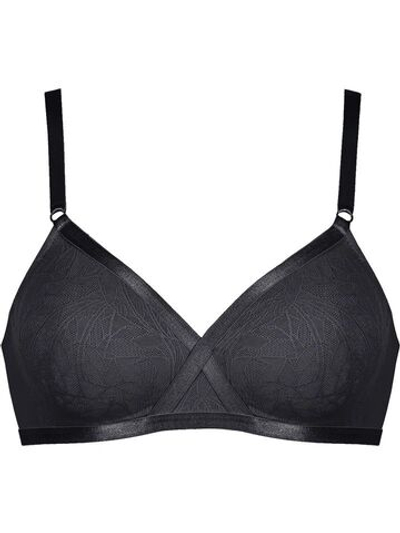 Бескаркасный бюстгальтер с мягкими кружевными чашками (Размер: 75B) (Цвет: бежевый)