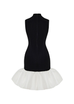 Платье мини из атласа и бархата