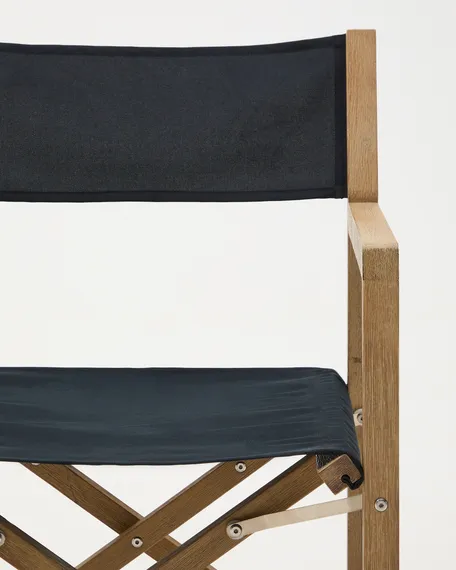 Чёрное складное кресло Vilara для улицы, изготовленное из акации