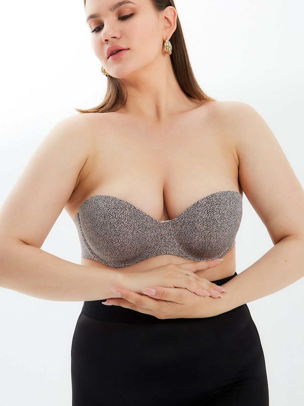 Бюстгальтер-балконет леопардовой расцветки (Размер: 36C) (Цвет: леопард)