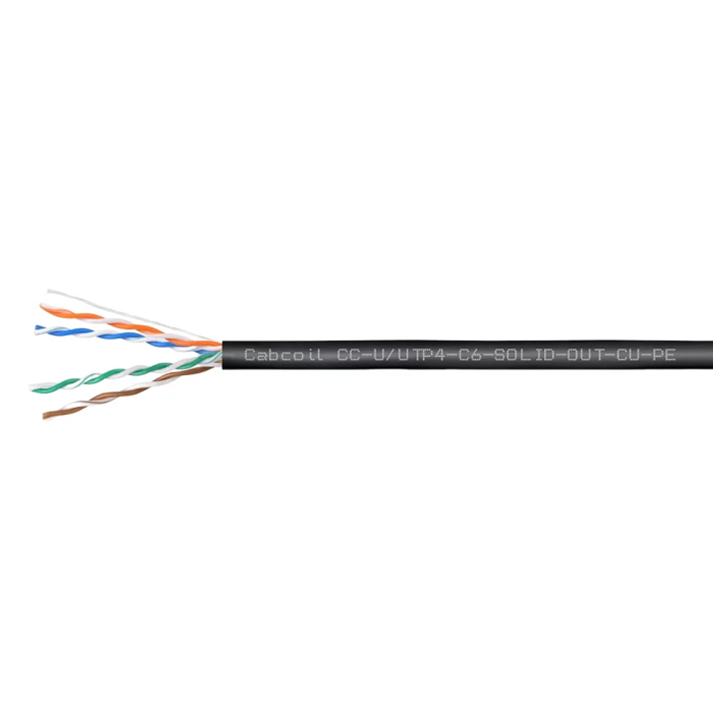 Кабель витая пара U/UTP 6 кат. 4 пары Cabcoil CC-U/UTP4-C6-SOLID-OUT-CU-PE