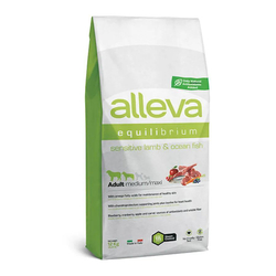 Супер премиум сухой корм Аллева Alleva Equilibrium Dog Sensitive Lamb & Ocean Fish Medium/Maxi Adult, для взрослых собак средних и крупных пород, с ягненком и океанической рыбой, 12 кг