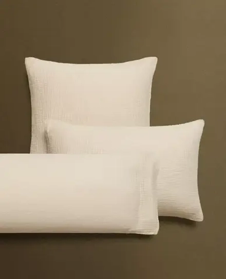 ZARA HOME НАВОЛОЧКА ИЗ ХЛОПКОВОГО МУСЛИНА, ПЕСОЧНЫЙ