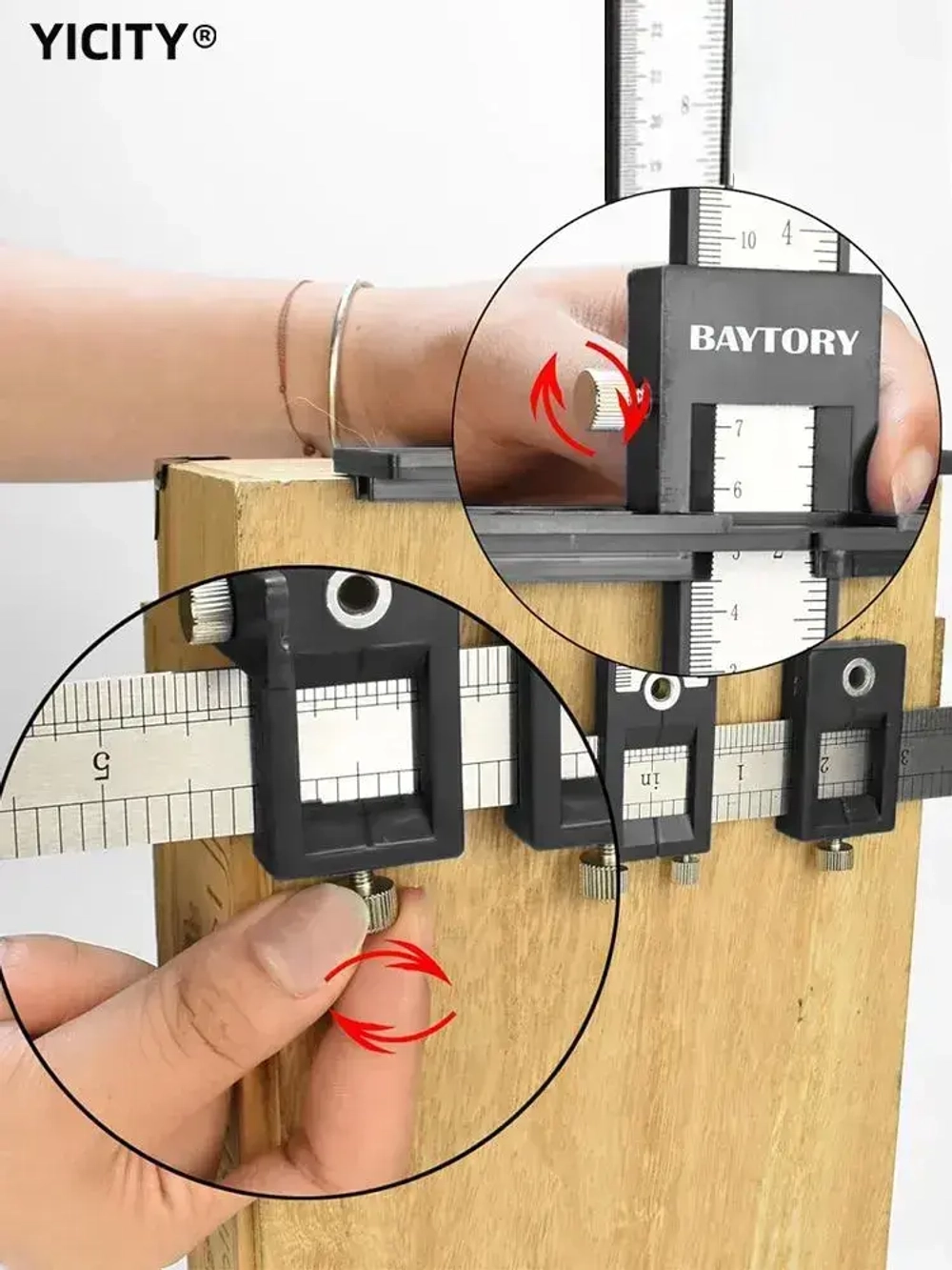 YICITY Локатор отверстий с металлической линейкой, Шаблон для сверления, 410мм х 310мм, кондуктор для сверления мебельный