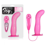 Розовый вибратор для G-точки BUNNY ICY - 18 см. (Цвет: розовый)