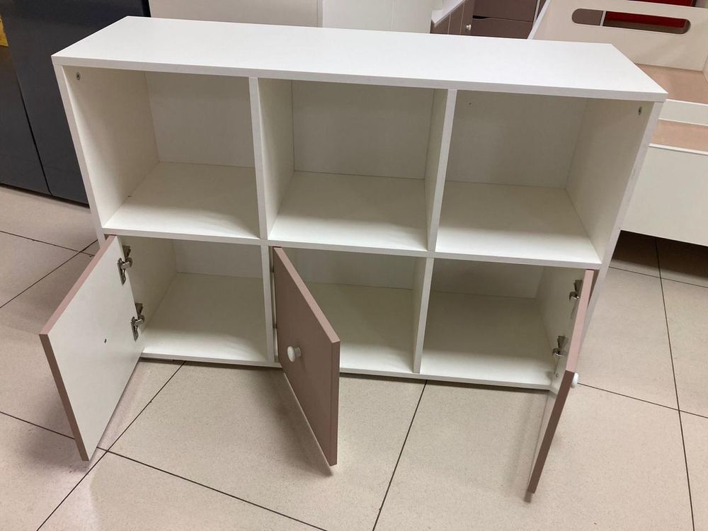 Стеллаж В-4 МДФ белый/капучино