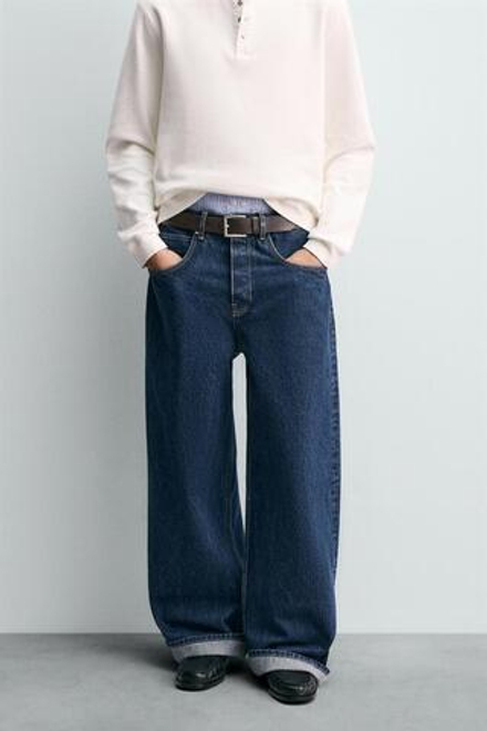 ZARA X CHAMPION ® ДЖИНСЫ BAGGY FIT, СИНИЙ