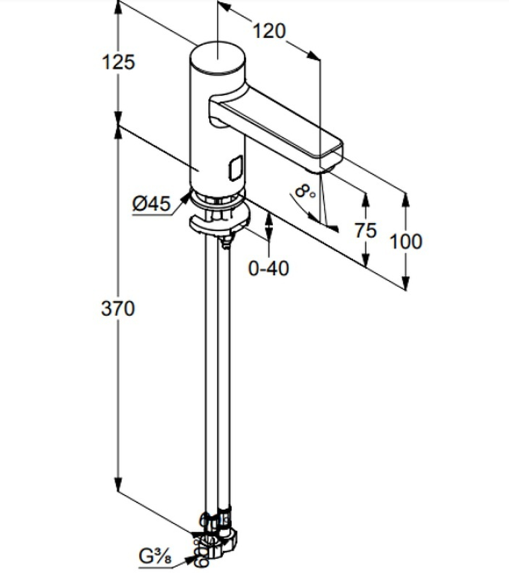 Смеситель для раковины  Kludi Zenta E сенсорный (3820205)