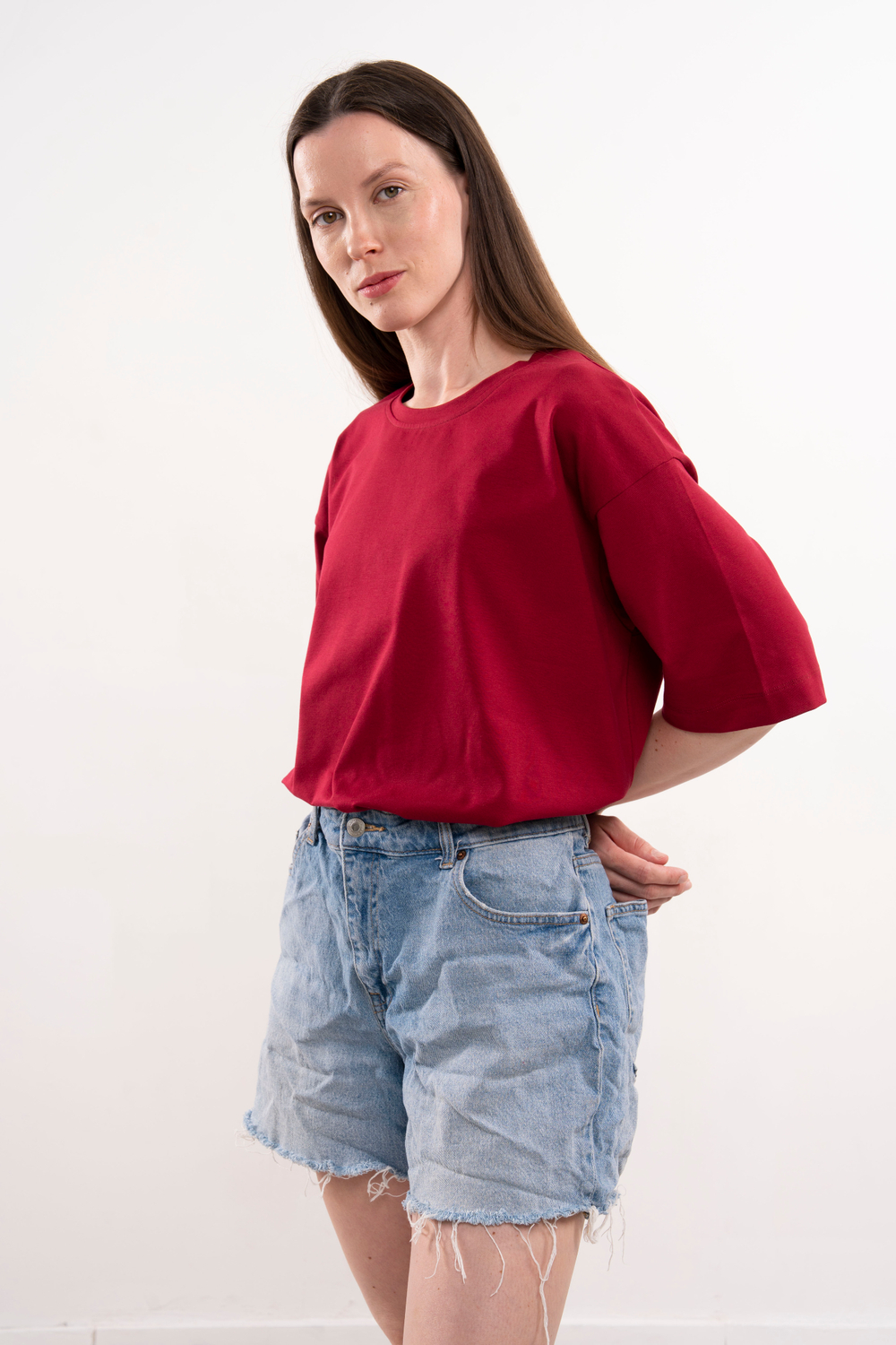 Оверсайз футболка со спущенным рукавом | + цвета