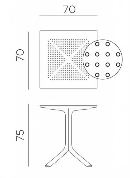 Пластиковый стол Clip 70х70 см белый