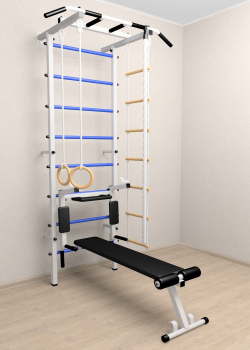 Шведская стенка Sv Pro 805 (Турник Pro/Брусья/стойка/Скамья/Канат/Кольца/Лестница)