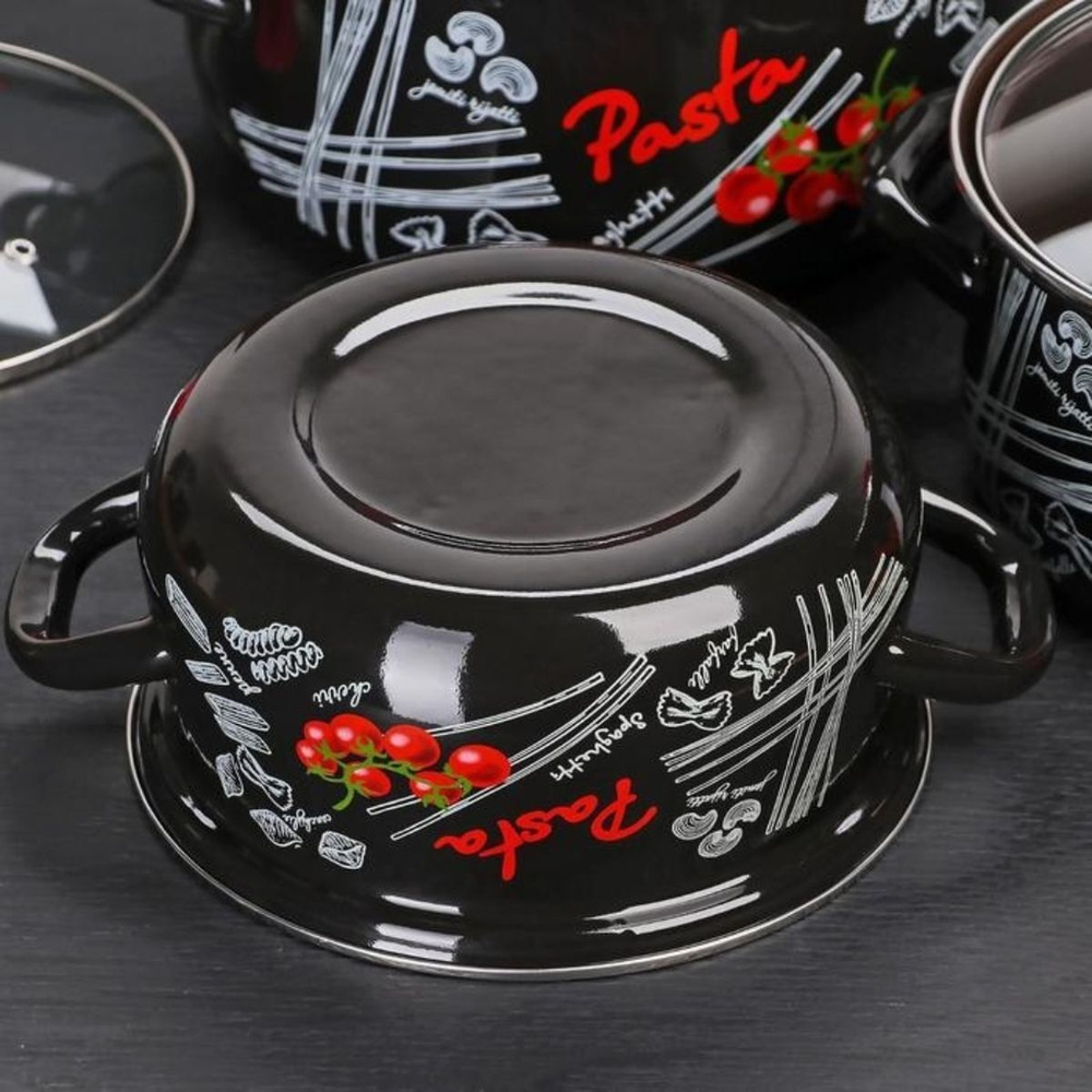 Набор эмалированной посуды 6 пр, кастрюли 2,3,4 л, Керчь, Болоньезе-1-Экстра