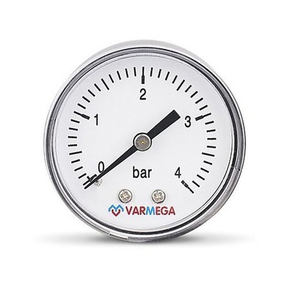 Манометр VARMEGA аксиальный 50 мм, 4 бар, 1/4quot;, VMMT08-500402