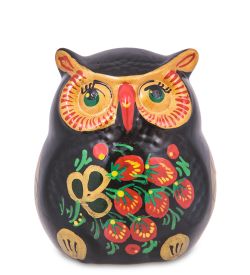 ГЛ- 960 Фигурка «Совенок» хохлома (Гжельский фарфор)