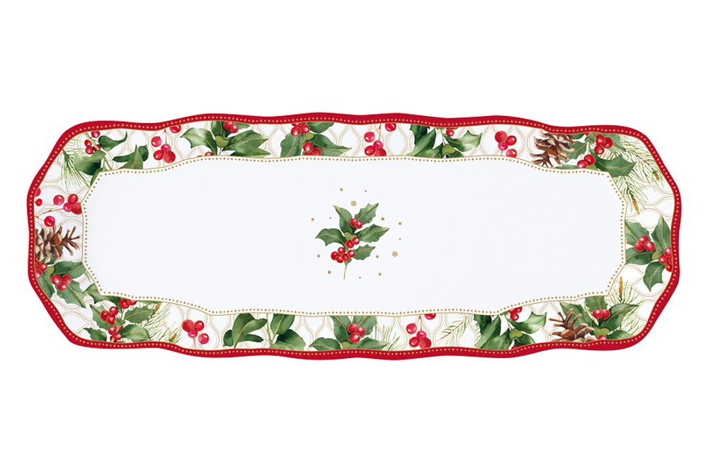 Блюдо овальное 37х14см Easy Life Рождественские ягоды