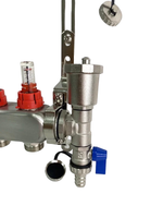 Коллекторная группа с расходомерами САРМАТ 1"х3/4" 12 вых. нержавейка (CN)