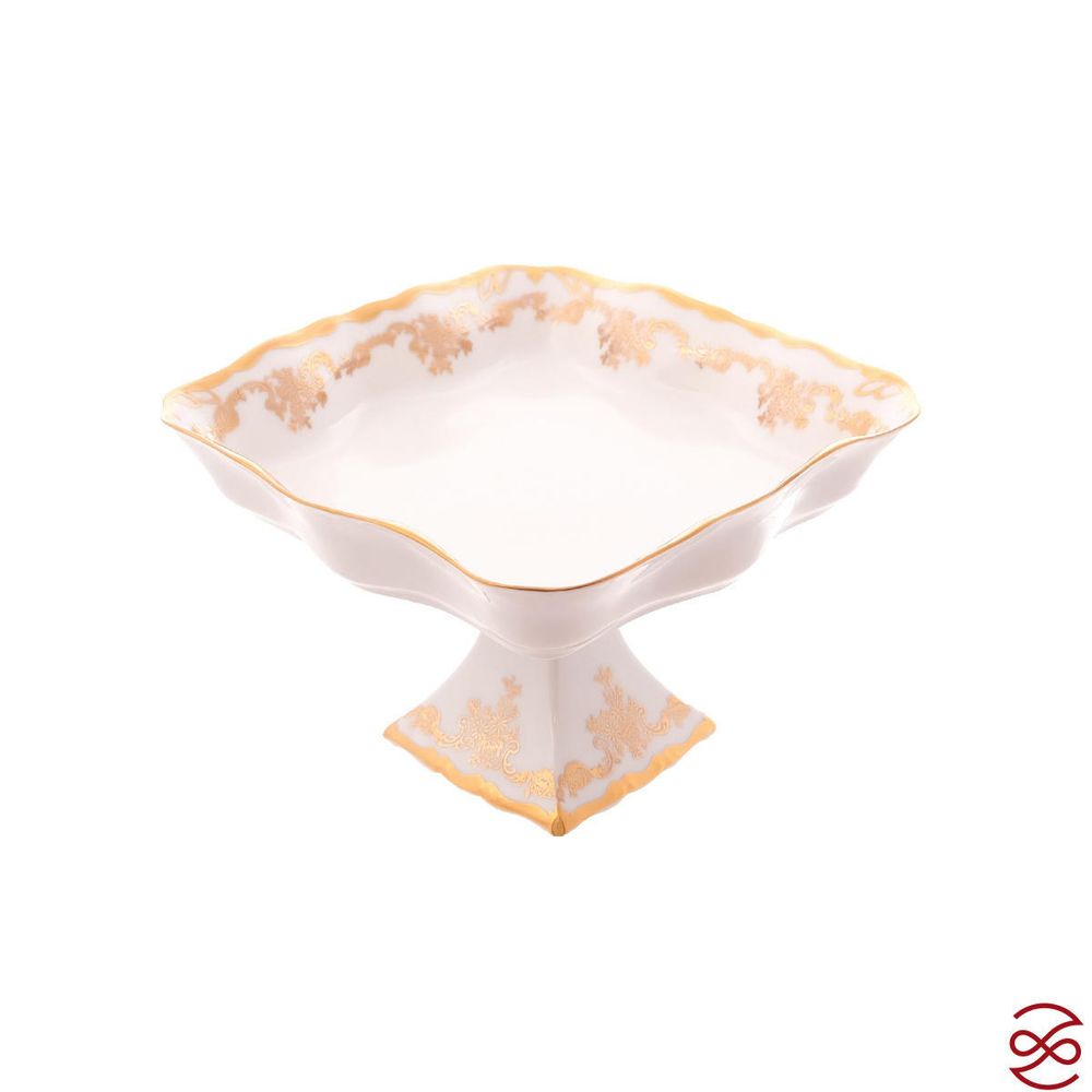 Конфетница квадратная на ножке Queen's Crown Кастел 19см