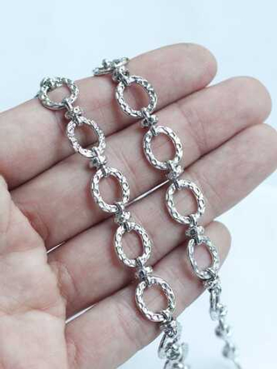 103-р Цепочка рифленый овал 12*10 мм, родий, м