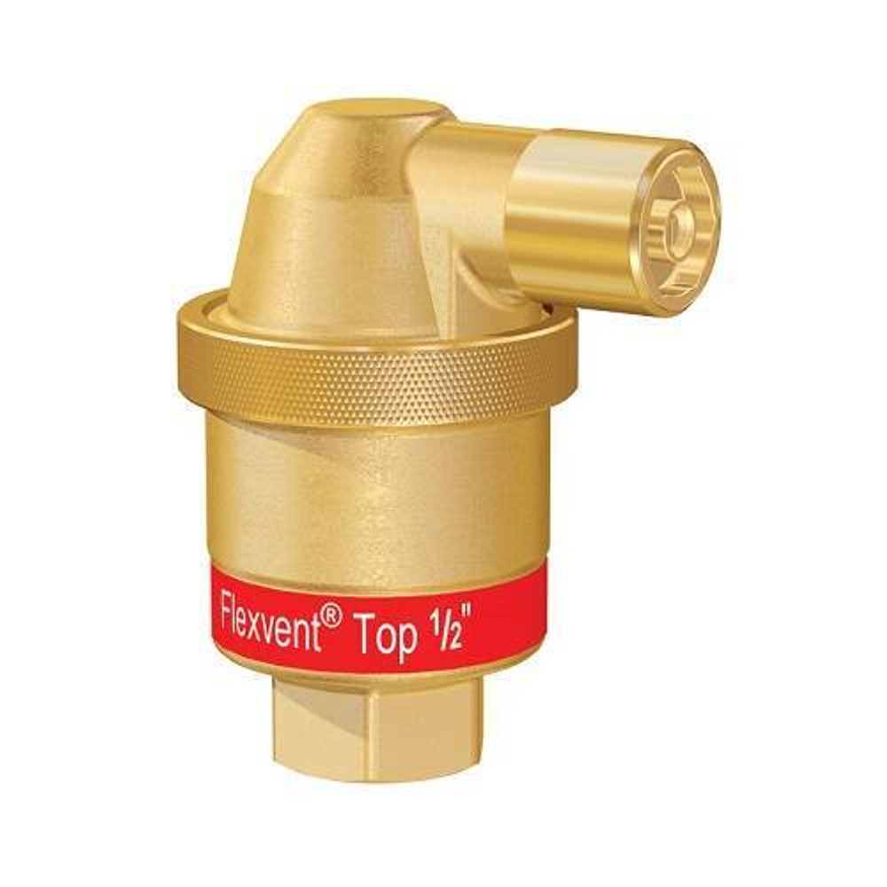 Воздухоотводчик автоматический Flamco Flexvent Top - 1/2" (воздухоотвод сбоку, цвет латунь)