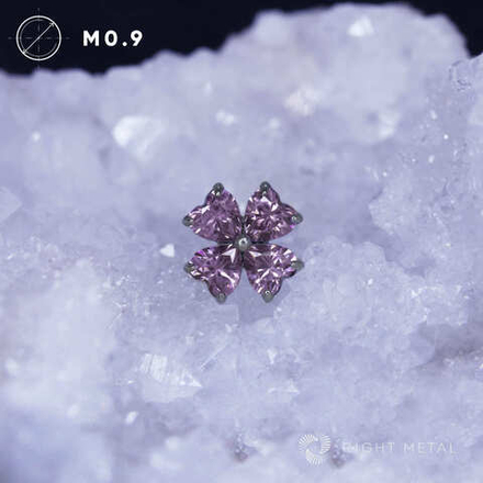 Clover Heart Amethyst CZ
