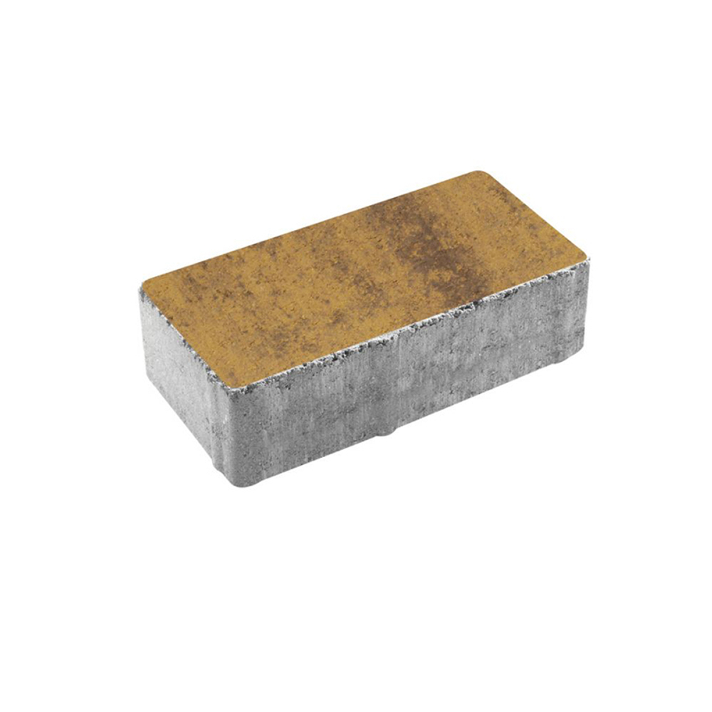 Тротуарная плитка ПРЯМОУГОЛЬНИК 200x100 мм - Листопад гладкий Янтарь