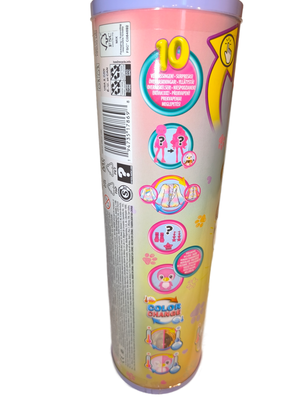 Barbie Cutie Reveal Color Dream HRK40 — кукла в костюме пингвина, сюрпризы, аксессуары