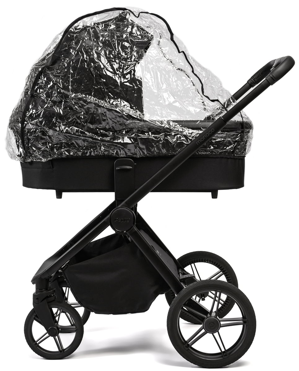 Детская коляска Peppy Monaco 3 в 1 с автокреслом Verona Beige Black (черный), рама черная матовая