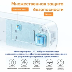 Сетевой фильтр (удлинитель) UGREEN CD286 (25357) с розетками 30W 3AC Power Strip with Master Switch (2A1C) EU. Цвет: белый