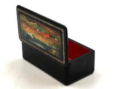 Шкатулка Конек-горбунок. художник Ручкин К. Мстера. 1950-е гг. Папье-маше, лаковая миниатюра