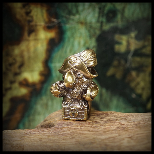 Темлячная бусина "Попугай" для ножей , латунь