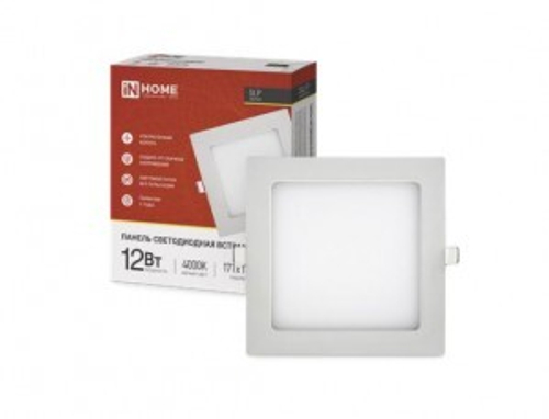ASD/inHome св-к встр. св/д даунлайт SLP-eco 12W(840lm) 4000K 4K 171(150)x23 квадрат белый IP40 2957