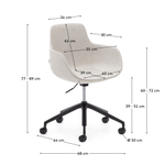 Рабочий стул Tissiana бежевого цвета, алюминиевые ножки с черной матовой отделкой