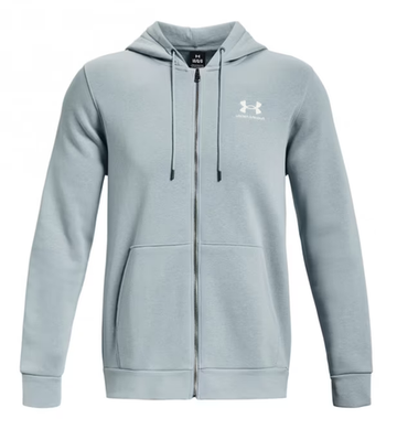 Мужская теннисная кофта Under Armour Men's UA Essential Fleece Full-Zip Hoodie - серый