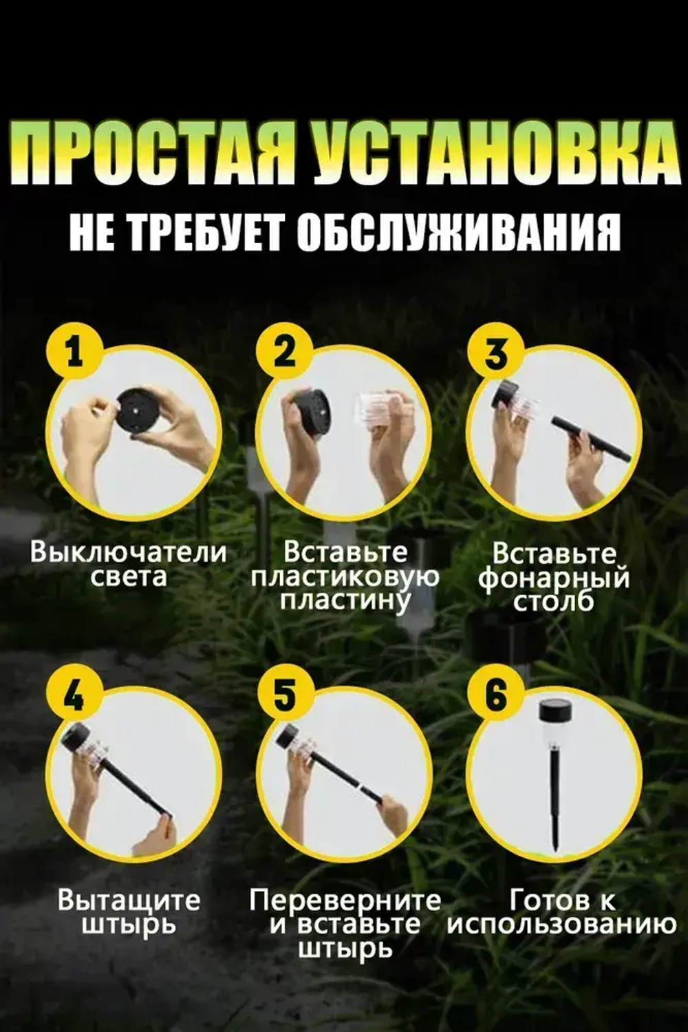 Светильник уличный, 12 солнечных садовых фонарей/solar lights, используемых для освещения домов и дорог.