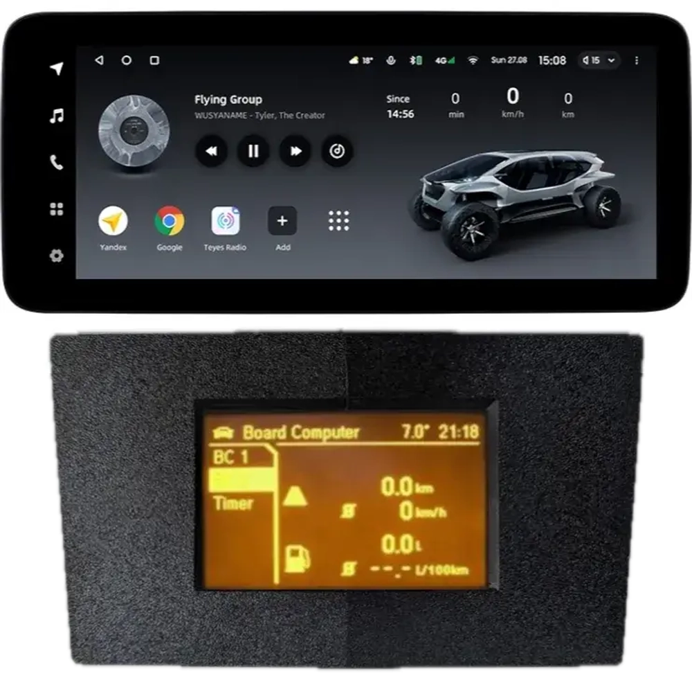 Магнитола для Opel Antara 2006-2015 (перенос БК вниз, черная) - Teyes LUX ONE ROUND монитор 12.3" 2K QLED на Android 10, CarPlay, 4G SIM-слот