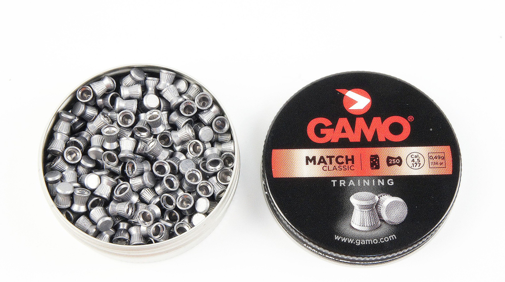 GAMO MATCH 4.5mm 0,49г. (250шт.) пули пневматические