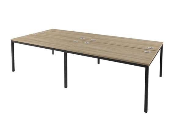 Бенч-система 3000х1432 для 4 рабочих мест на металлокаркасе Lite IL-52-02 Дуб Сонома/Антрацит