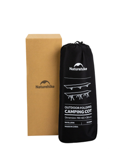 Раскладушка легкая кемпинговая Naturehike XJC04, с чехлом, черная (NH19JJ006)