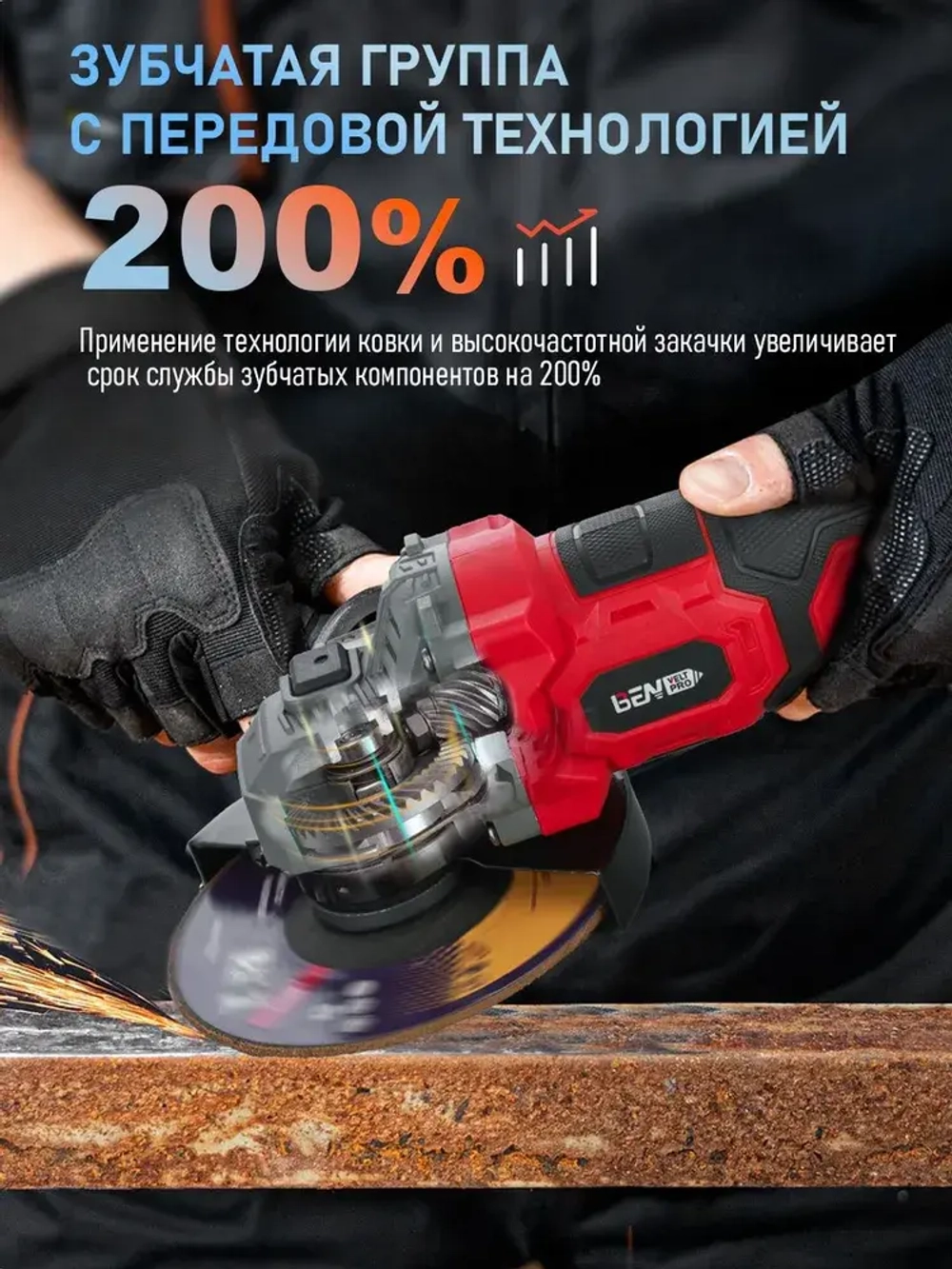 УШМ болгарка бесщеточная 125 с регулировкой оборотов аккумуляторная 21 В с аккумуляторами 4,0 Ач 2 АКБ,6 шт.Шлифовальный круг И Переносной ящик для инструментов