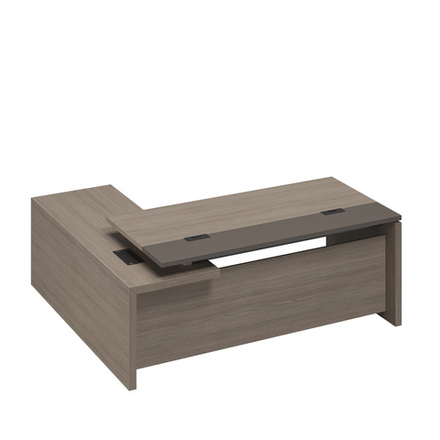 Стол руководителя с кабель-каналами с брифинг-приставкой боковой правый