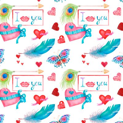 Seamless pattern for valentines day. I love you.