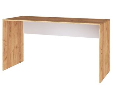 Стол письменный 1450 КВАРТЕТ-13 дуб крафт золотой / белый поры дерева