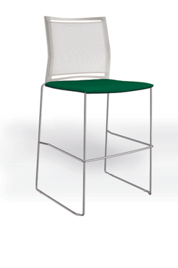 Web стул на полозьях кухонный/барный со спинкой-сеткой
