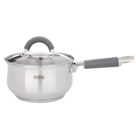 VETTA Вена Ковш 16х9,5 см, объем 1,9 л, со стеклянной крышкой, индукция