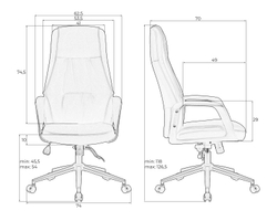 Офисное кресло для руководителей DOBRIN KEN (черный (RXT051-21))